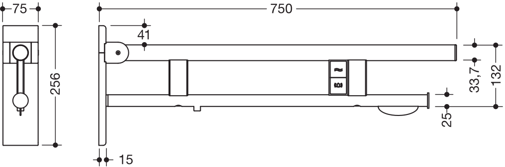 HEWI Stützklappgriff „System 900“