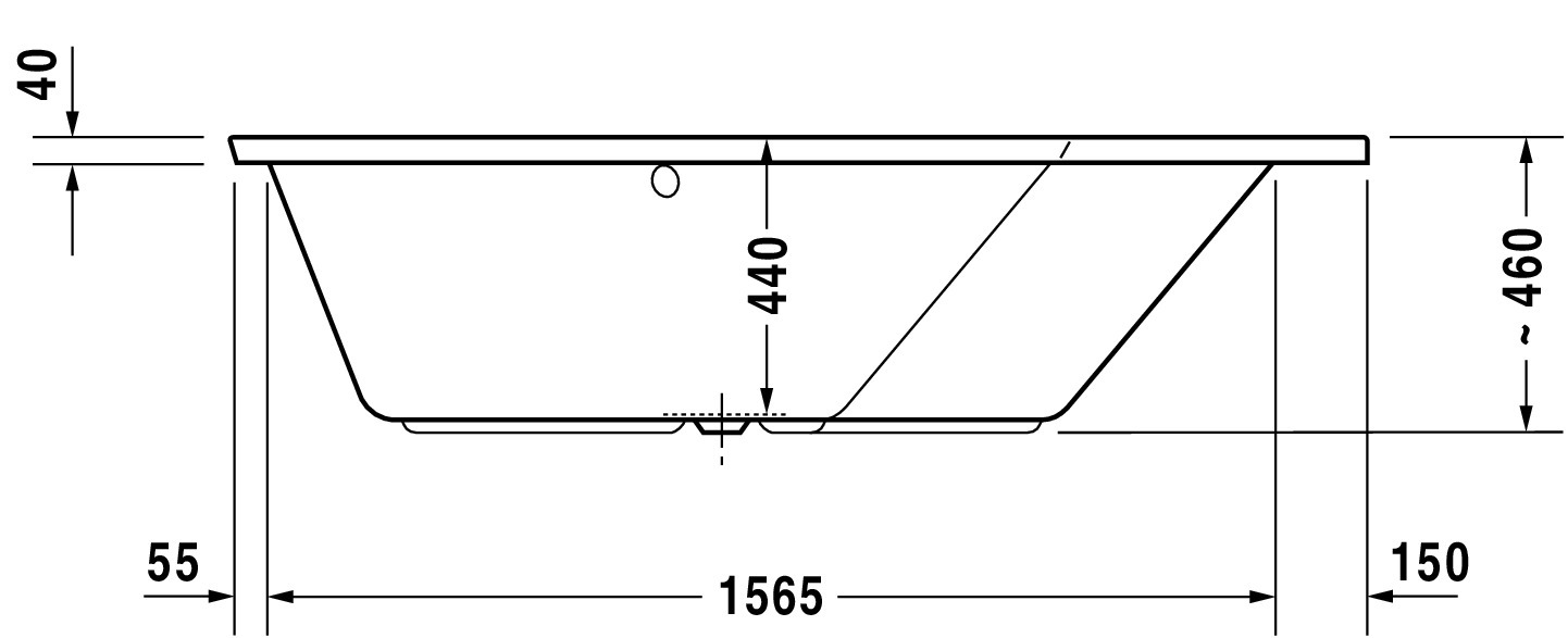 Duravit Badewanne „Paiova 5“ fünfeck 177 × 130 cm, rechts 