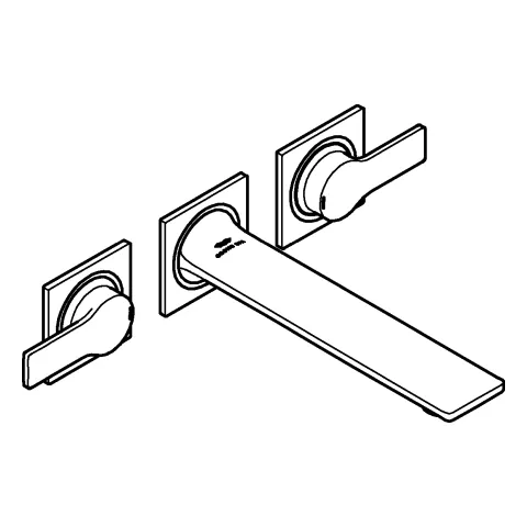 Grohe Allure 3-Loch-Waschtischbatterie, Wandmontage, chrom Grohe Allure 3-Loch-Waschtischbatterie, Wandmontage, chrom