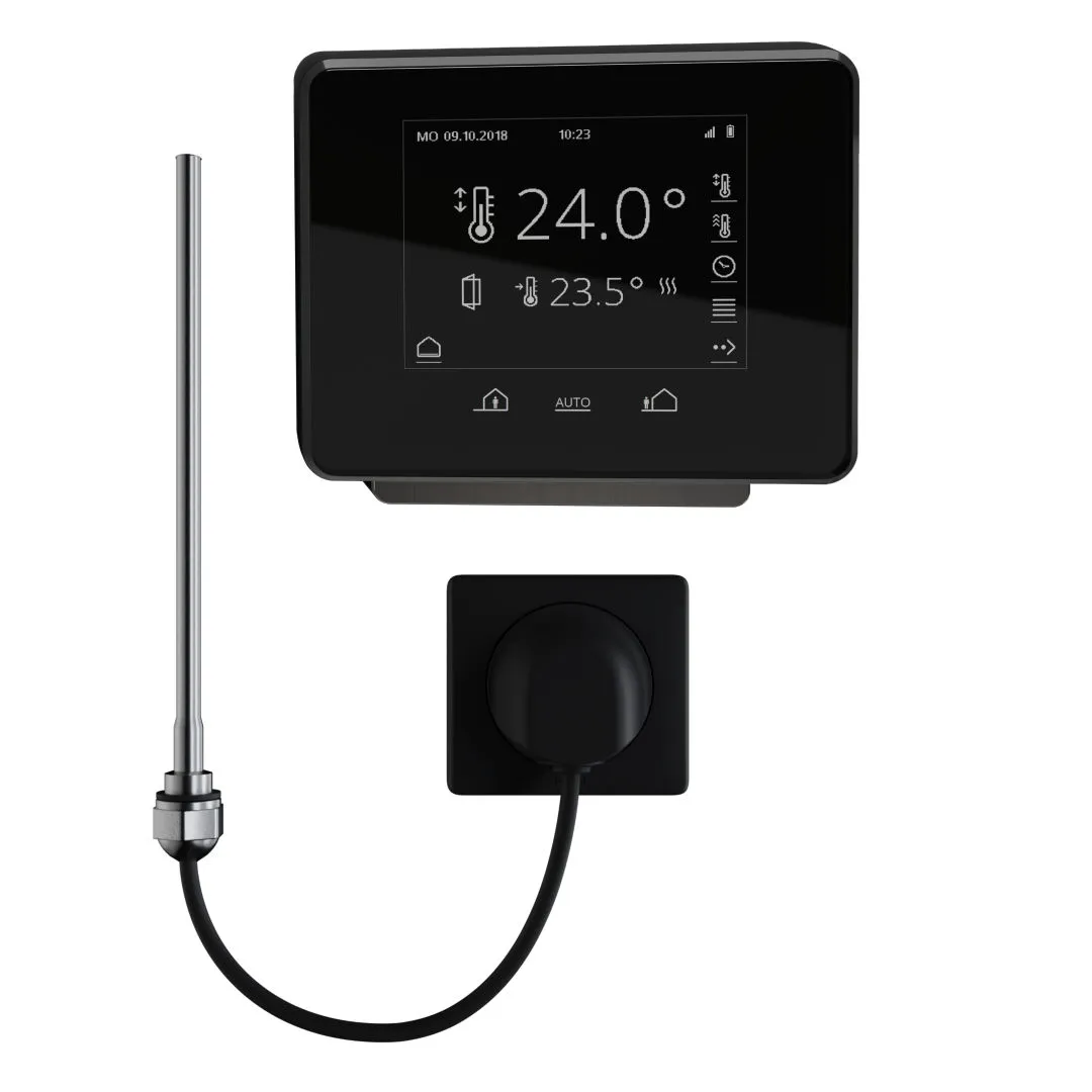 Kermi Elektro-Set inkl. Regler Funk-Comfort und Heizstab „WRX“, 400 W in schwarz / schwarz /