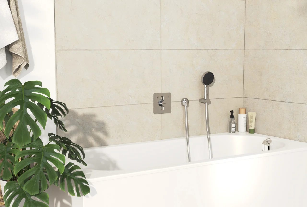 Hansgrohe DuoTurn Q Mischer Unterputz, Chrom, 2 Verbraucher, maximale Durchflussmenge 29,5 l/min bei 3 bar, flache Rosette für mehr Platz in der Dusche Hansgrohe DuoTurn Q Mischer Unterputz, Chrom, 2 Verbraucher, maximale Durchflussmenge 29,5 l/min bei 3 bar, flache Rosette für mehr Platz in der Dusche