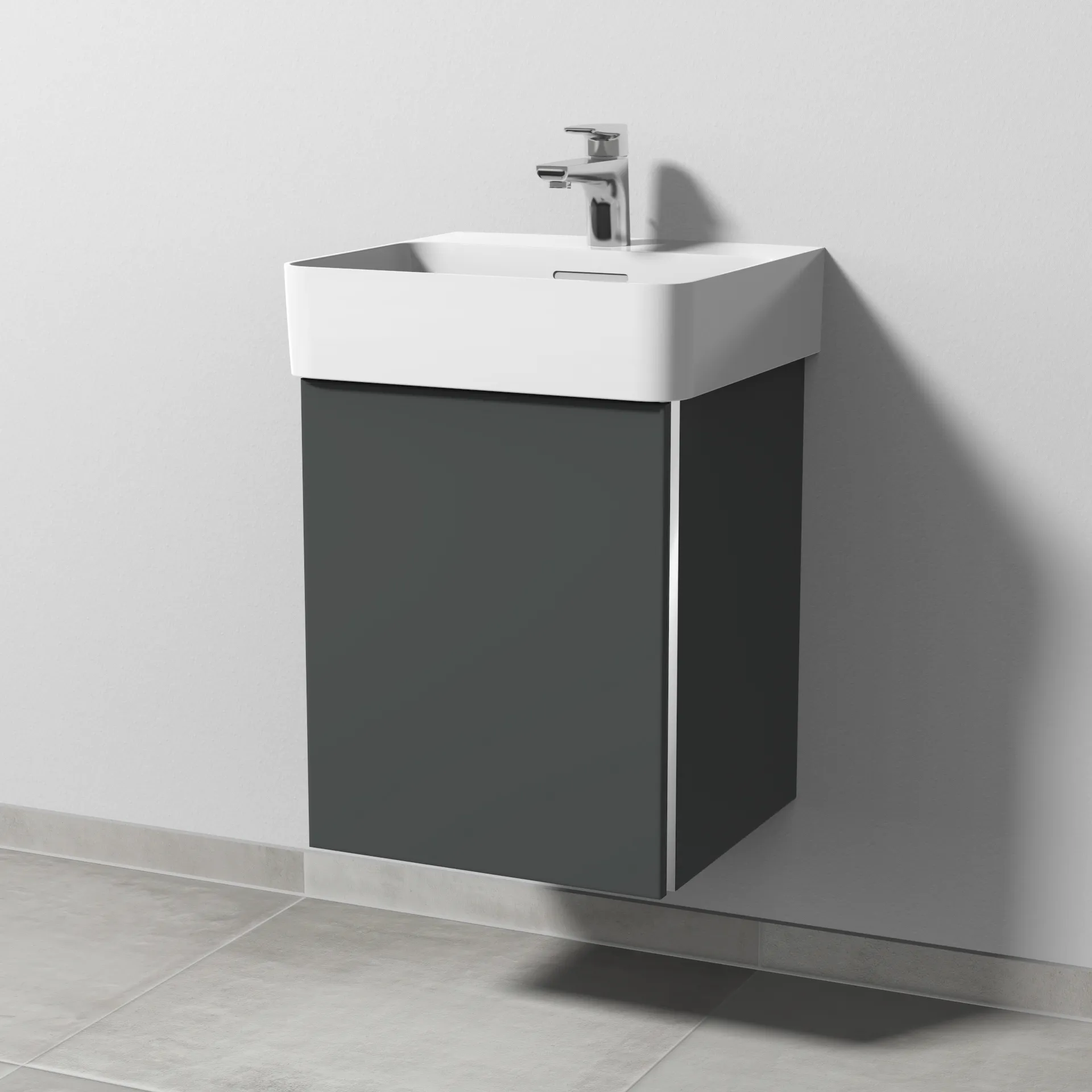 Sanipa Waschtischunterschrank „3way“ 410 × 520 × 397 mm in Anthrazit (matt), Anschlag links Sanipa Waschtischunterschrank „3way“ 410 × 520 × 397 mm in Anthrazit (matt), Anschlag links