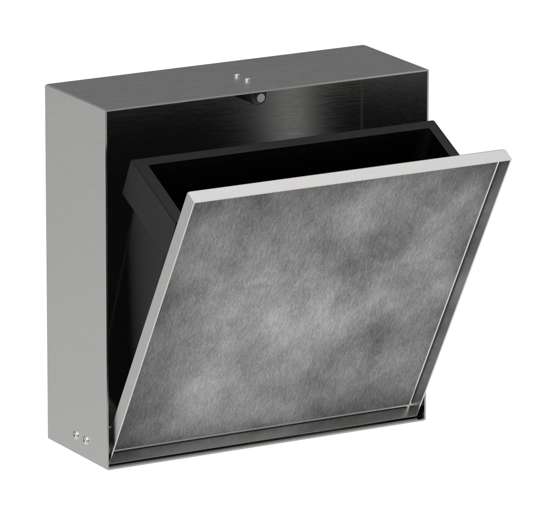 Hansgrohe XtraStoris Rock Einbau Abfalleimer, Edelstahl gebürstet, Maße 300x300x100 mm, Fassungsvermögen 4 Liter