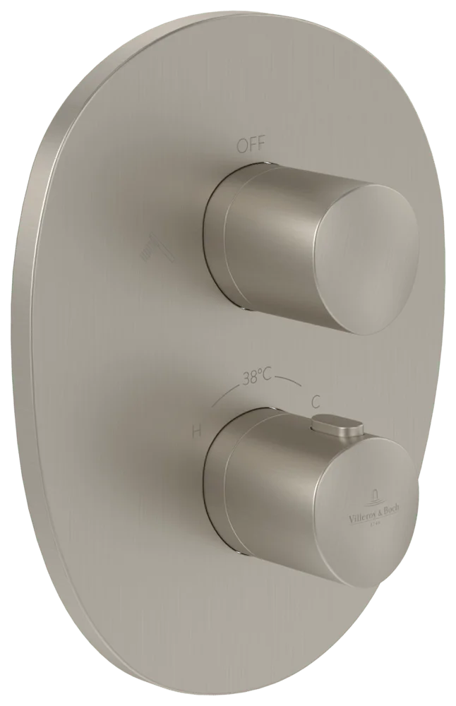 Villeroy & Boch Antao Unterputz-Thermostat, Brushed Nickel Matt, 184 x 221 x 64 mm, Thermostatfunktion Villeroy & Boch Antao Unterputz-Thermostat, Brushed Nickel Matt, 184 x 221 x 64 mm, Thermostatfunktion