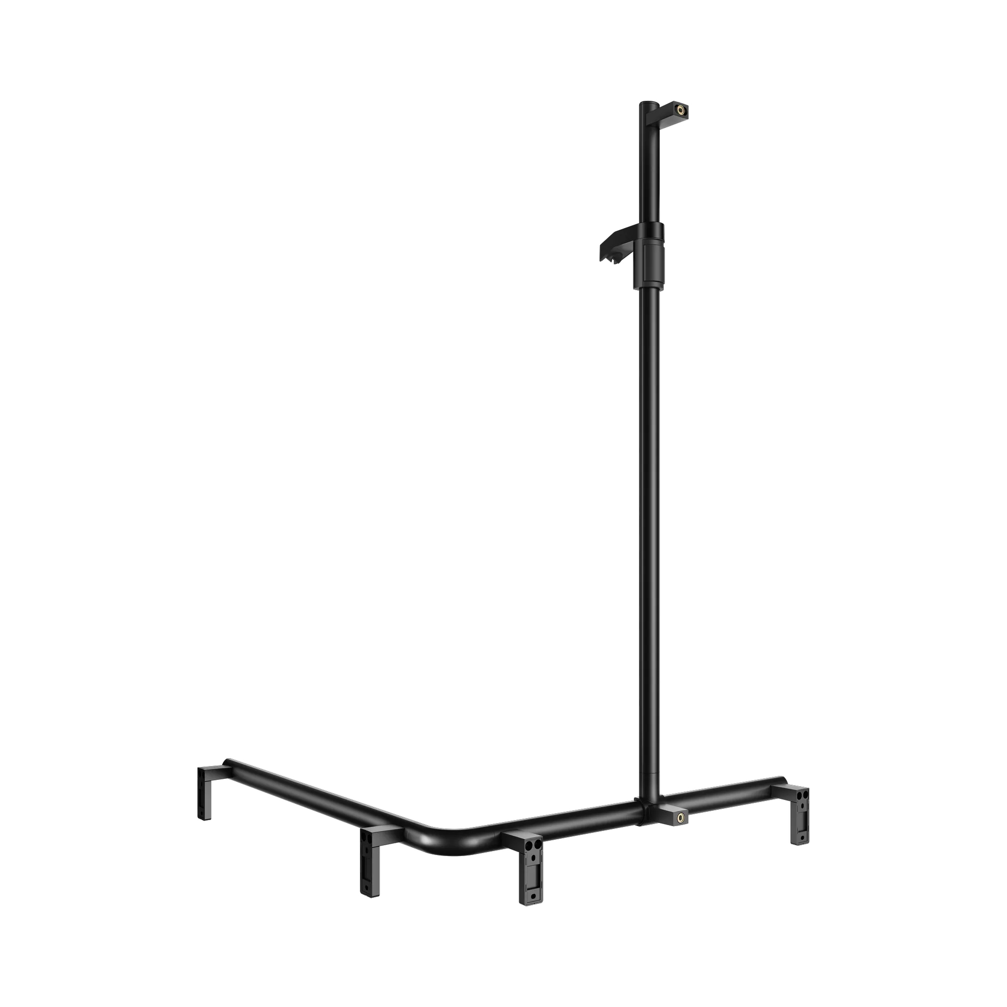 KEUCO AXESS Duschhandlauf mit Brausestange links 840/840/1300 mm schwarz matt