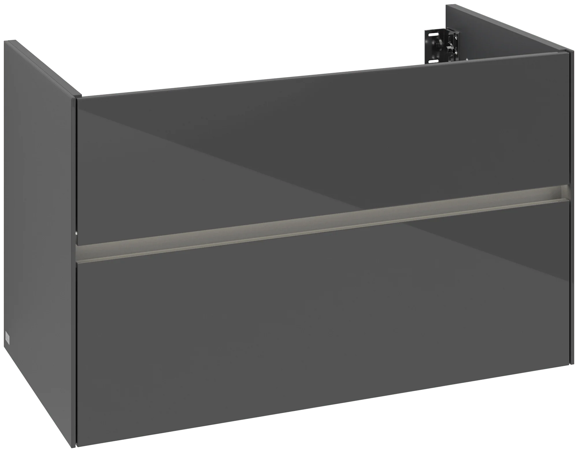 Villeroy & Boch Waschbeckenunterschrank Collaro C139B0, Eckig Glossy Grey, 996x603x498mm, mit Beleuchtung und 2 Auszügen Villeroy & Boch Waschbeckenunterschrank Collaro C139B0, Eckig Glossy Grey, 996x603x498mm, mit Beleuchtung und 2 Auszügen