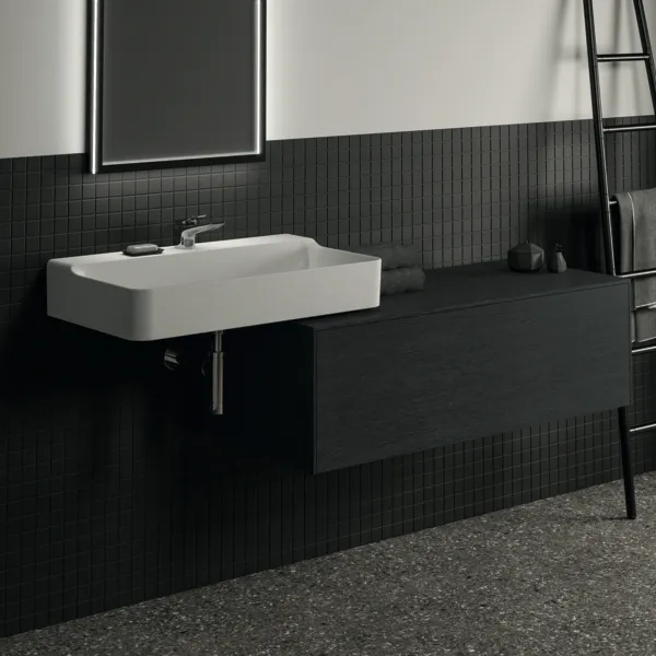 Ideal Standard Waschtischunterschrank „Conca“ 120,2 × 37 × 50,5 cm Eiche geflammt Furnier Ideal Standard Waschtischunterschrank „Conca“ 120,2 × 37 × 50,5 cm Eiche geflammt Furnier