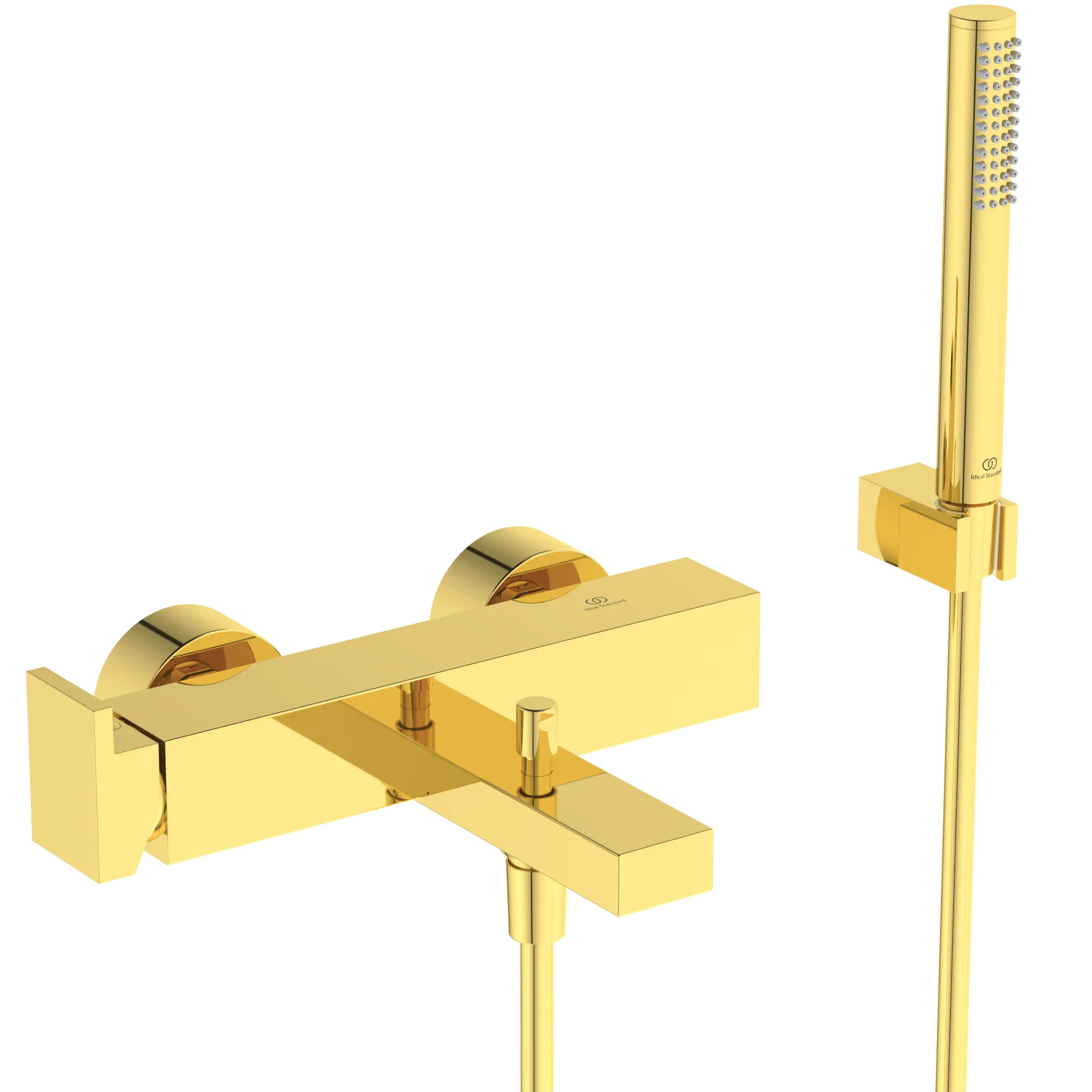 Ideal Standard Badearmatur Aufputz Extra Ausladung 188mm mit Stab-Handbrause Brushed Gold