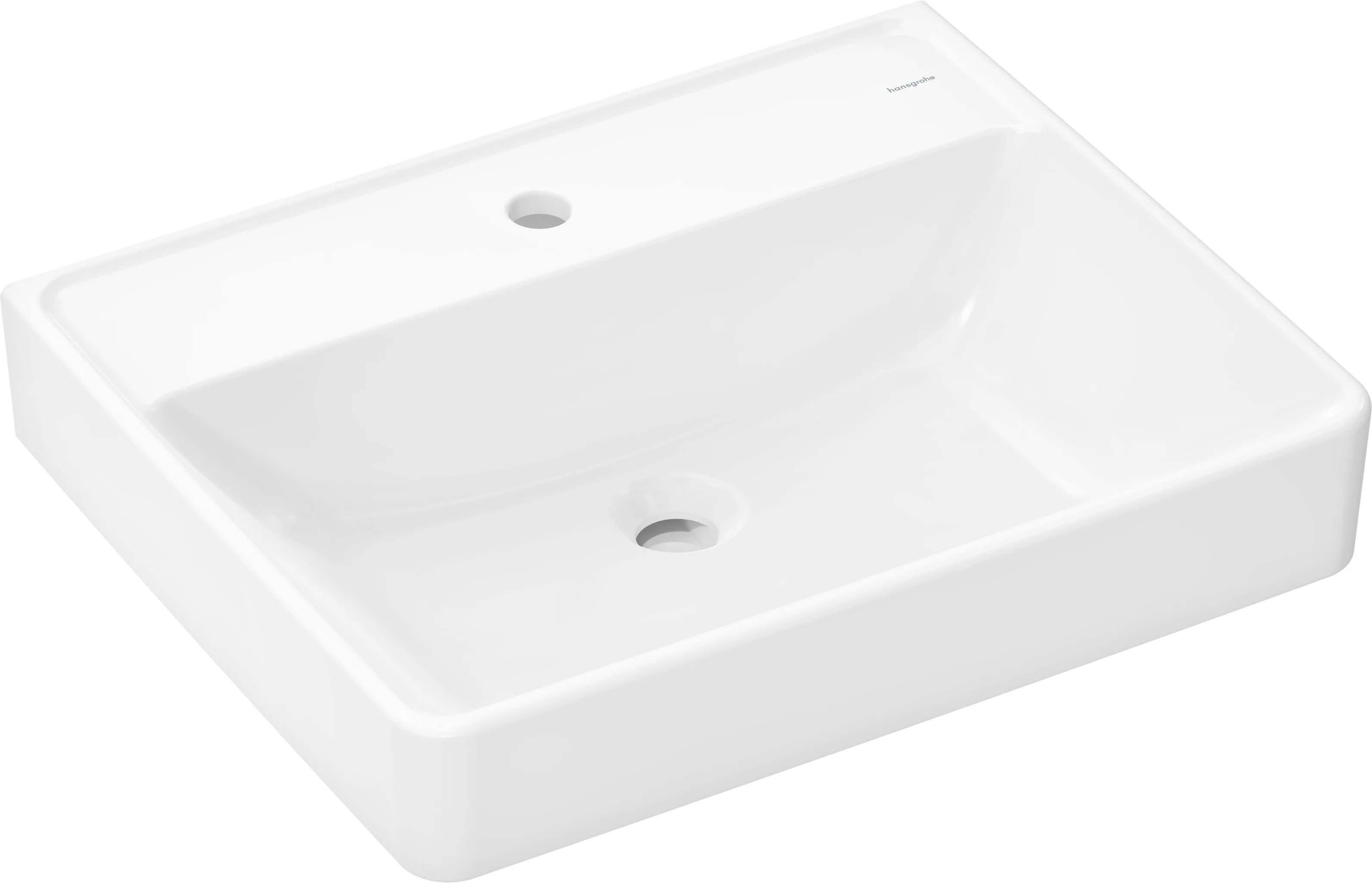 Hansgrohe Xanuia Q Waschtisch, weiß, 600x480 mm, wandhängend, glänzend, mit Hahnloch, ohne Überlauf