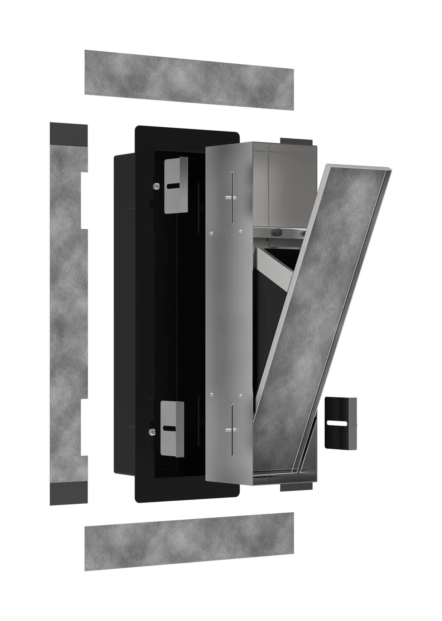 Hansgrohe XtraStoris Rock Einbau Abfalleimer mit befliesbarer Tür 300⁄150⁄140, Mattschwarz Hansgrohe XtraStoris Rock Einbau Abfalleimer mit befliesbarer Tür 300⁄150⁄140, Mattschwarz