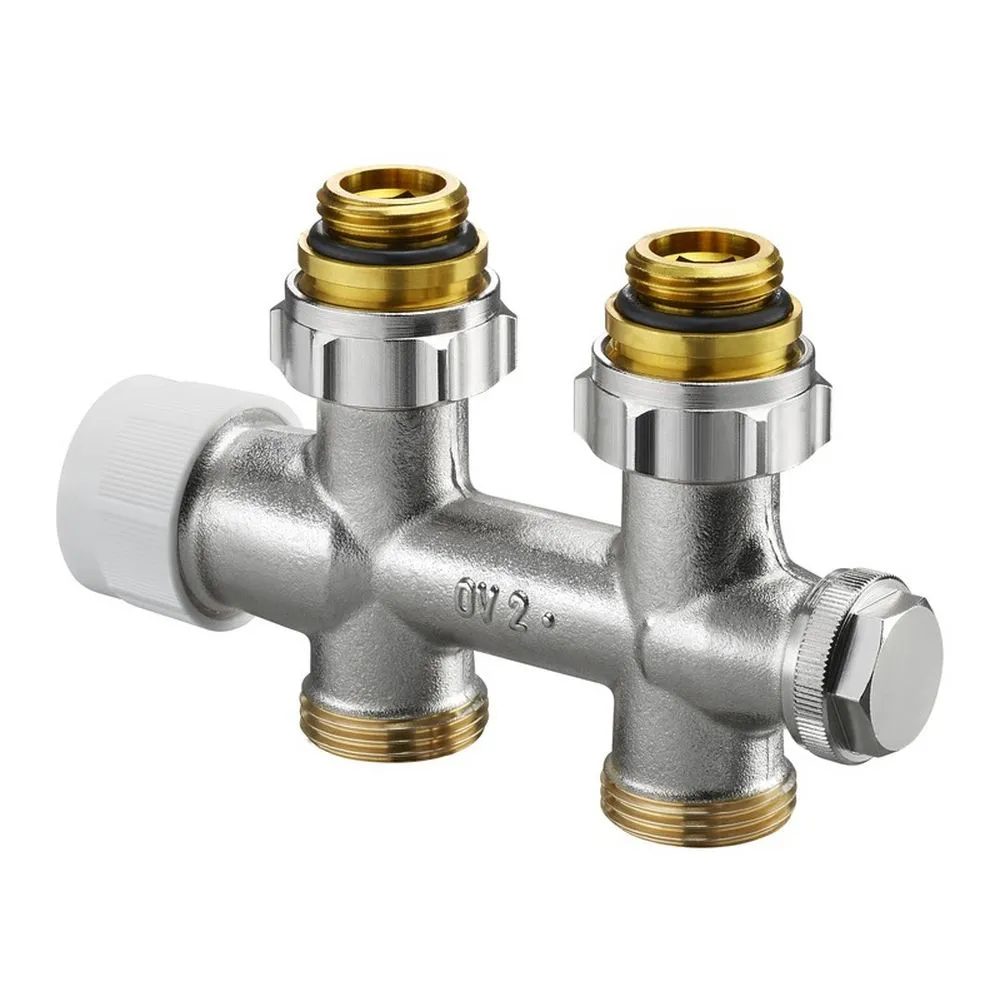 Design in Bad Anschlussgarnitur inkl. Thermostat für Heizkörper mit 50 mm Anschluss Durchgangsform „Multiblock T“ in weiß Design in Bad Anschlussgarnitur inkl. Thermostat für Heizkörper mit 50 mm Anschluss Durchgangsform „Multiblock T“ in weiß