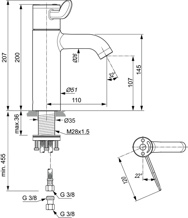 Waschtisch-Thermostat Ceraplus Safe SQ ohne Ablaufgarnitur Ausladung 110mm Chrom Waschtisch-Thermostat Ceraplus Safe SQ ohne Ablaufgarnitur Ausladung 110mm Chrom