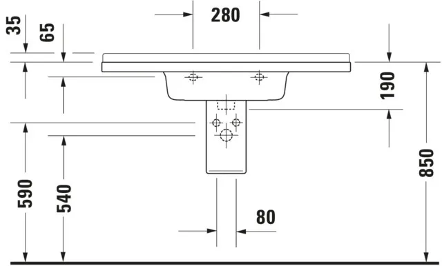 Wandwaschtisch „Starck 3“, mit Überlauf, Hahnlochposition mittig Wandwaschtisch „Starck 3“, mit Überlauf, Hahnlochposition mittig