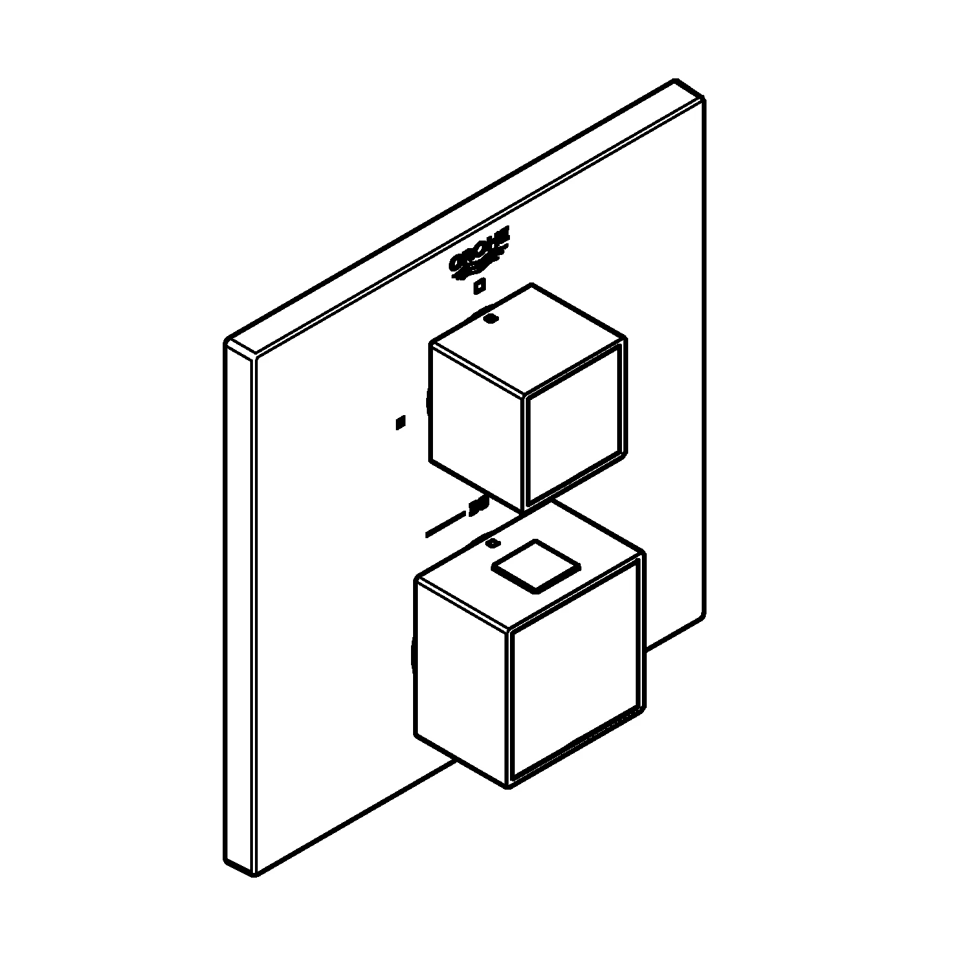 Thermostat-Brausebatterie Grohtherm Cube 24153, Fertigmontageset für Rapido SmartBox, chrom