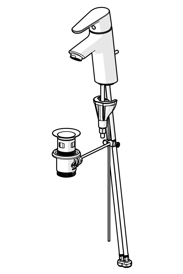 HansaVANTIS Waschtischarmatur Hansavantis 2022 EHM WT-Batt. HansaVANTIS 5240 Zugst.Ablgarn. Ausld. 109 mm chr