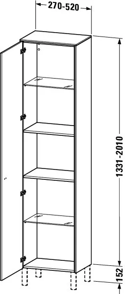 Duravit Hochschrank „Brioso“ 27 × 133,1 × 19,6 cm in Nussbaum Natur