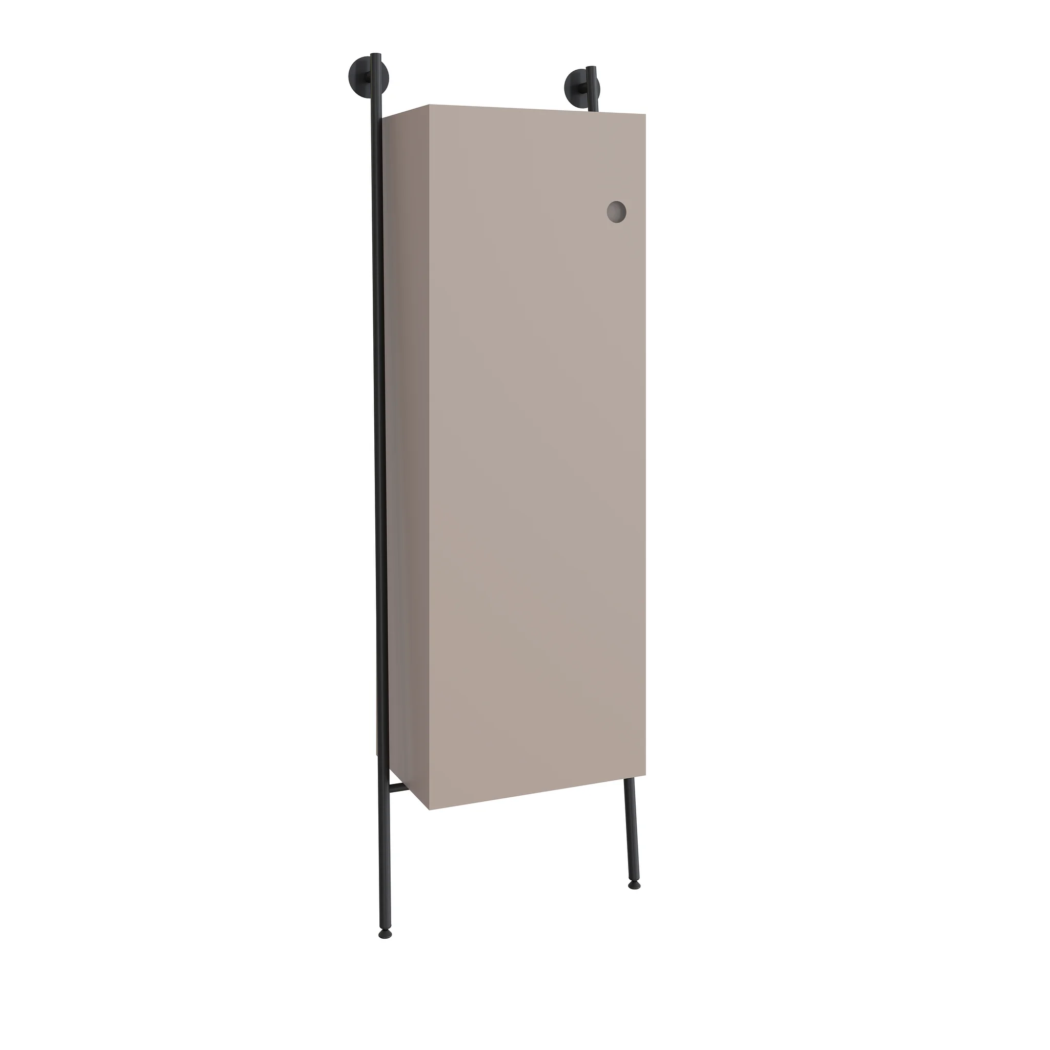 VitrA Plural Hochschrank mit Metallrack, 53 x 30 x 159 cm, Taupe Matt, bodenstehend und Wandmontage