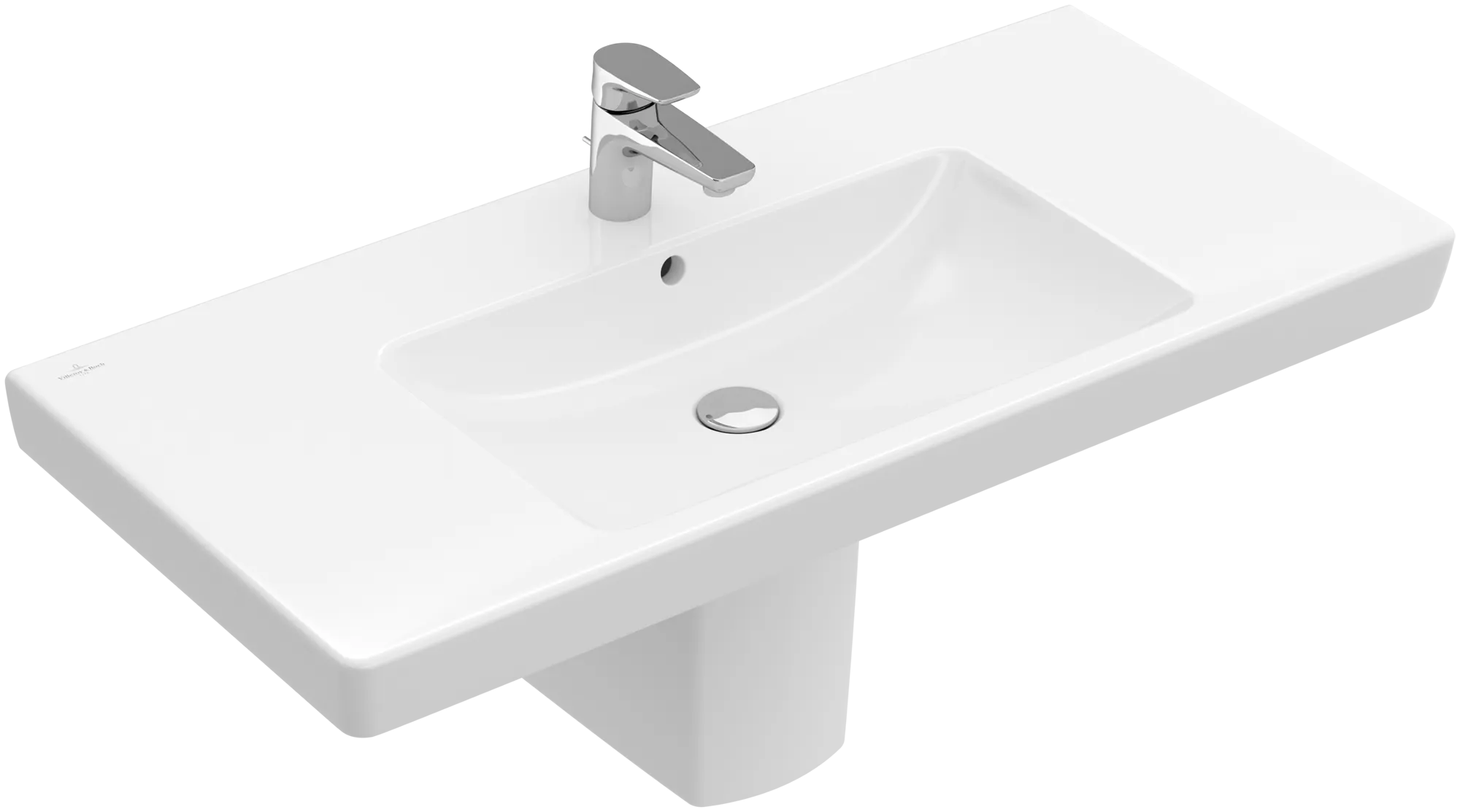 Villeroy & Boch Wandwaschtisch „Subway 2.0“ 1000 × 480 × 180 mm, für Becken mittig, mit Hahnlochbohrung, Hahnlochposition mittig, mit Hahnlochbank in Weiß Alpin Becken: mittig / Größe: 100 × 48 cm / Hahnlochbohrung: mit 1×1 Hahnlochbohrung / Hahnlochposition: mittig / Oberflächenveredelung: ohne Oberflächenveredelung Villeroy & Boch Wandwaschtisch „Subway 2.0“ 1000 × 480 × 180 mm, für Becken mittig, mit Hahnlochbohrung, Hahnlochposition mittig, mit Hahnlochbank in Weiß Alpin Becken: mittig / Größe: 100 × 48 cm / Hahnlochbohrung: mit 1×1 Hahnlochbohrung / Hahnlochposition: mittig / Oberflächenveredelung: ohne Oberflächenveredelung