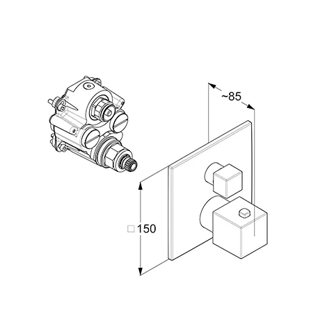 Kludi-DECUS UP-Wafü- und Brause Therm. mattschwarz