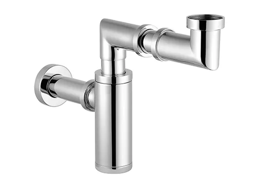 Zubehör Raumspar-Siphon Abgangsrohr und Rosette Metall + Chrom Zubehör Raumspar-Siphon Abgangsrohr und Rosette Metall + Chrom