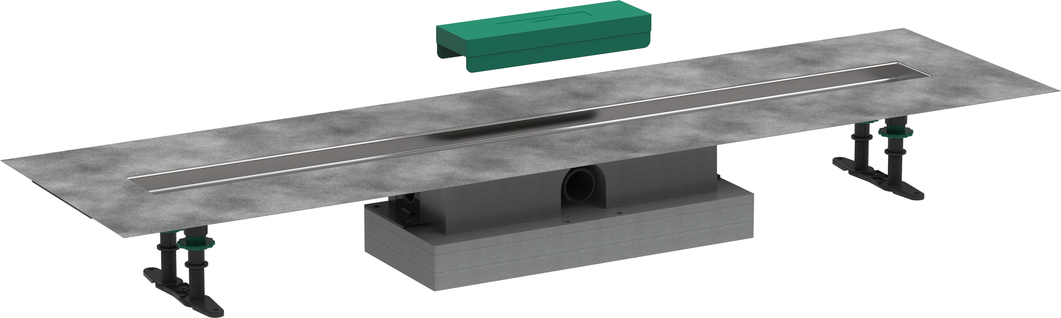 Hansgrohe uBox universal Komplettset für flache Installation 1000 mm, passend zu RainDrain Rock und Match Fertigsets