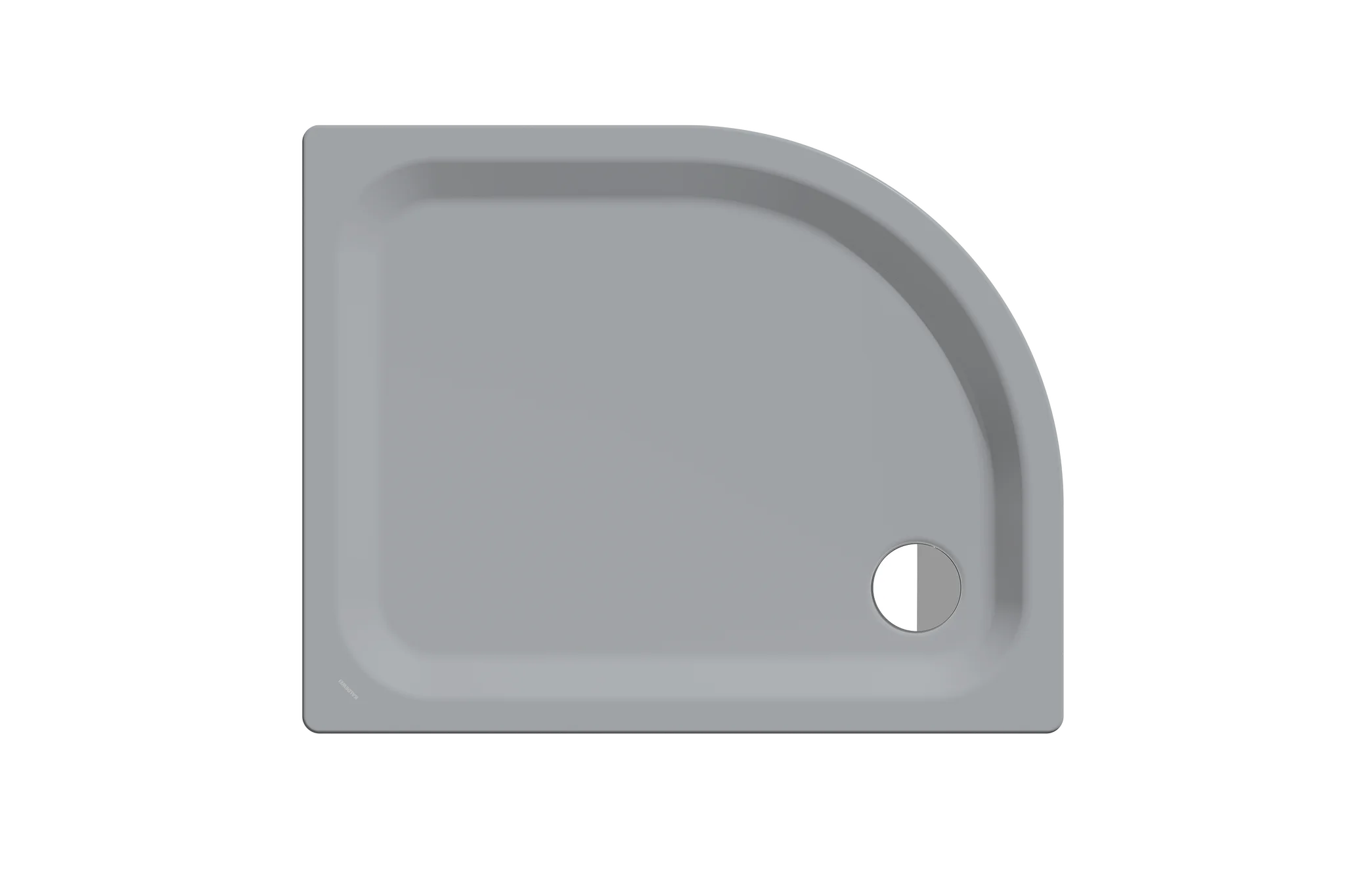 Kaldewei ZIRKON Duschfläche, Viertelkreis, 900x800x35 mm, cool grey 30, Invisible Grip