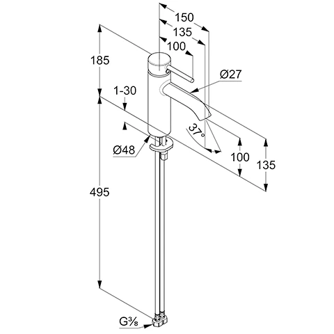BOZZ WaschtischEHM 100mm ECO PLUS, o. Ablaufgarnitur chrom BOZZ WaschtischEHM 100mm ECO PLUS, o. Ablaufgarnitur chrom