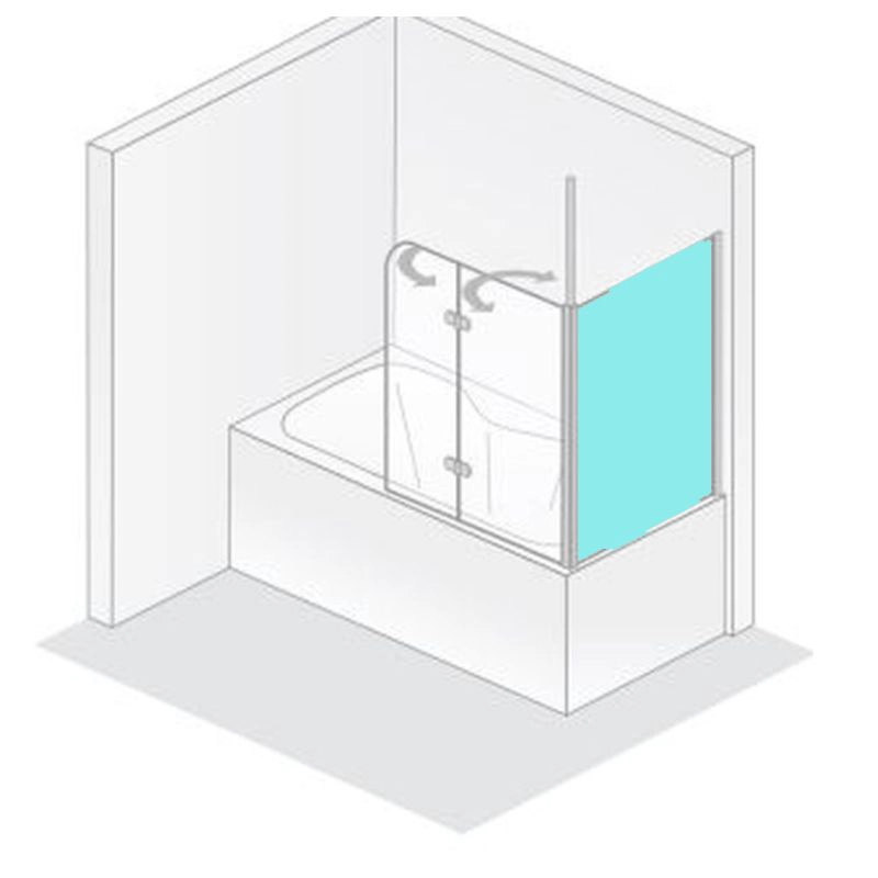 HSK teilgerahmte Seitenwand „Premium Softcube“ 70 × 140 cm Glas Nebel, Profile Alu Silber-matt HSK teilgerahmte Seitenwand „Premium Softcube“ 70 × 140 cm Glas Nebel, Profile Alu Silber-matt