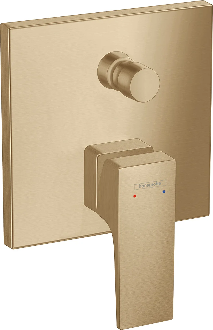 Hansgrohe Metropol Einhebel-Wannenmischer Unterputz, Brushed Bronze, 2 Verbraucher, max. Durchfluss 25 l/min bei 3 bar, Keramikmischsystem, einstellbare Temperaturbegrenzung, Umsteller mit automatischer Rückstellung, Rückflussverhinderer, Schalldämpfer