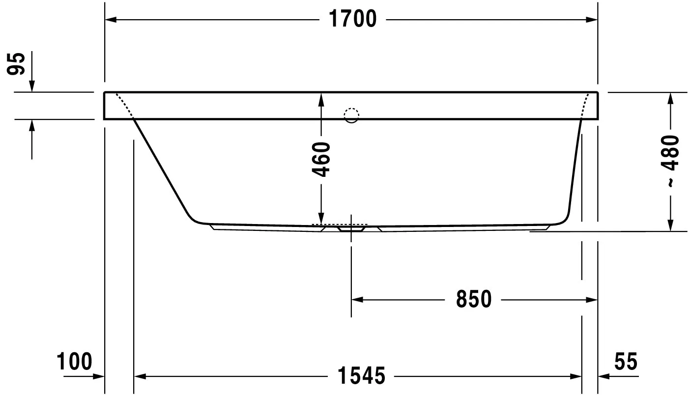 Duravit Badewanne „Happy D.2“ rechteck 170 × 75 cm