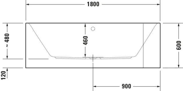 Duravit Whirlwanne „Happy D.2 Plus“ vorwand rechteck 180 × 80 cm, links