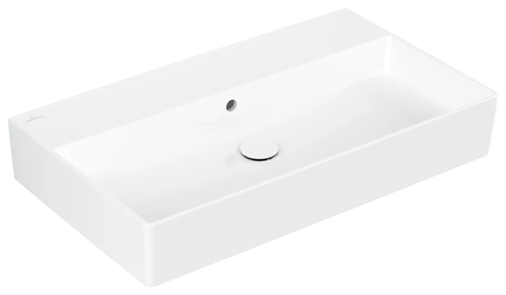Villeroy & Boch Memento 2.0 Waschbecken, TitanCeram, 800 x 470 mm, Rechteck mit Überlauf, Weiß Alpin Villeroy & Boch Memento 2.0 Waschbecken, TitanCeram, 800 x 470 mm, Rechteck mit Überlauf, Weiß Alpin