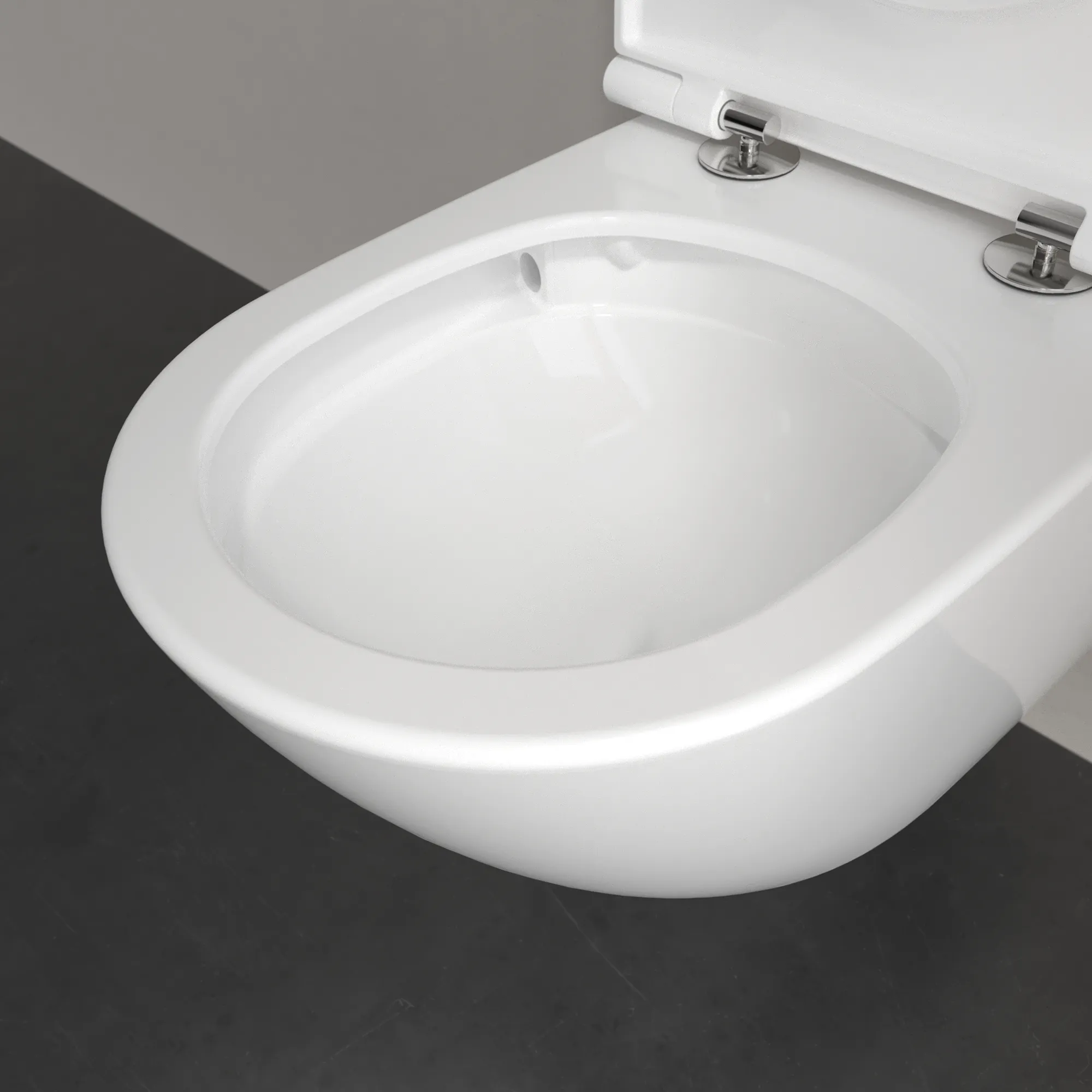 Wand-Tiefspül-WC Combi-Pack „Universo TwistFlush“ 37 × 36 × 56 × 56 cm in Weiß Alpin, mit CeramicPlus, ohne Spülrand Wand-Tiefspül-WC Combi-Pack „Universo TwistFlush“ 37 × 36 × 56 × 56 cm in Weiß Alpin, mit CeramicPlus, ohne Spülrand