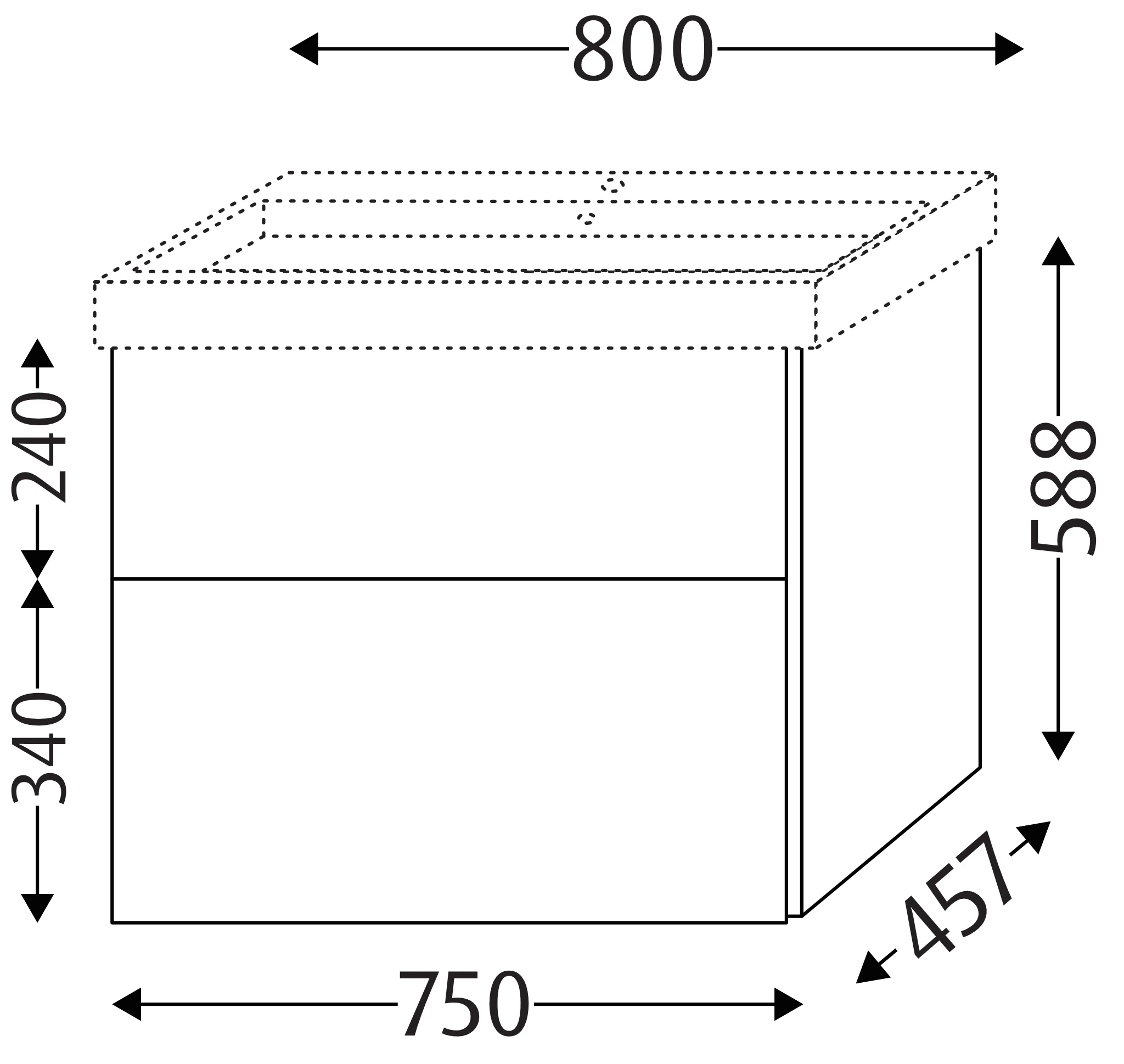 Waschtischunterbau mit Auszügen 3way (BP514) 588x750x457 Graphit-Matt