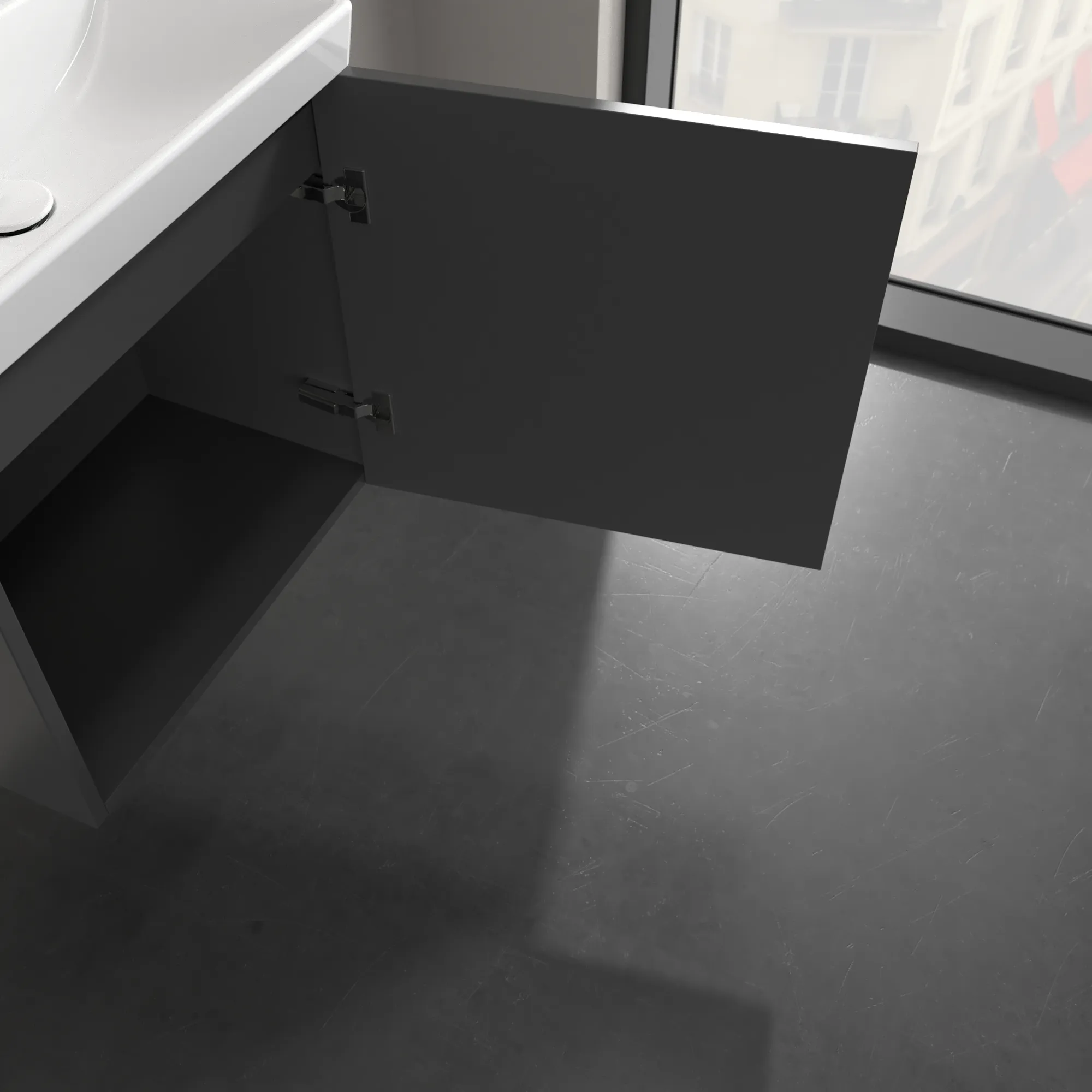 Villeroy & Boch Waschtischunterschrank mit Tür „Avento“ für Schrankwaschtisch 530 × 514 × 352 mm Graphite, Anschlag rechts, Soft Closing, 1 Tür Villeroy & Boch Waschtischunterschrank mit Tür „Avento“ für Schrankwaschtisch 530 × 514 × 352 mm Graphite, Anschlag rechts, Soft Closing, 1 Tür
