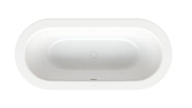 BetteStarlet Oval Badewanne, weiß, 1650 x 750 mm, 30 mm Randhöhe, Einbau mit Unterbau, 2-Sitzer, glasierter Titan-Stahl