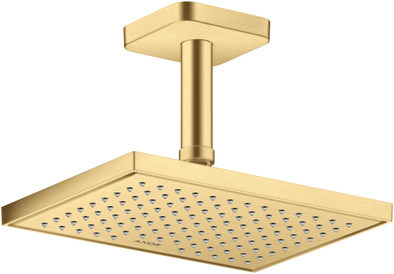Hansgrohe AXOR ShowerSolutions Kopfbrause 1jet EcoSmart Brushed Gold Optic 245 x 185 mm verstellbarer Winkel abnehmbar für Decken- oder Wandmontage G 1/2