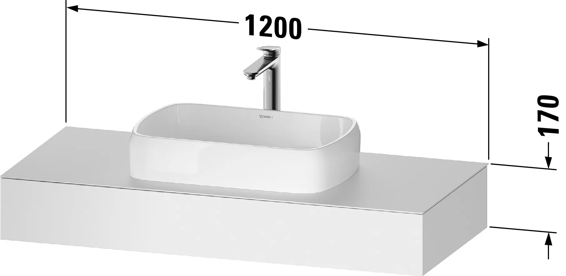 Duravit Konsole „Qatego“ in Taupe Matt Duravit Konsole „Qatego“ in Taupe Matt