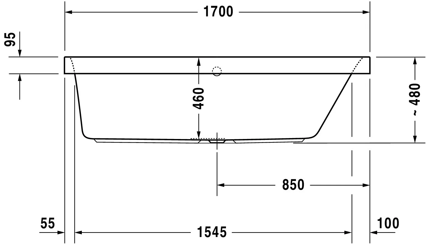 Duravit Badewanne „Happy D.2“ rechteck 170 × 70 cm