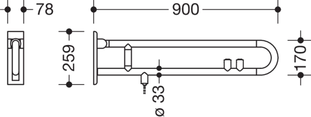 HEWI Stützklappgriff „Serie 801“