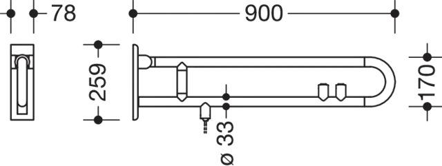 HEWI Stützklappgriff „Serie 801“ HEWI Stützklappgriff „Serie 801“