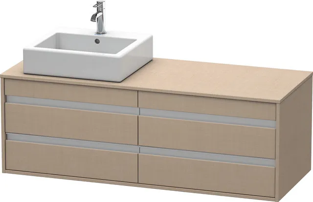 Duravit Waschtischunterschrank wandhängend „Ketho“ 140 × 49,6 × 55 cm in Leinen Duravit Waschtischunterschrank wandhängend „Ketho“ 140 × 49,6 × 55 cm in Leinen
