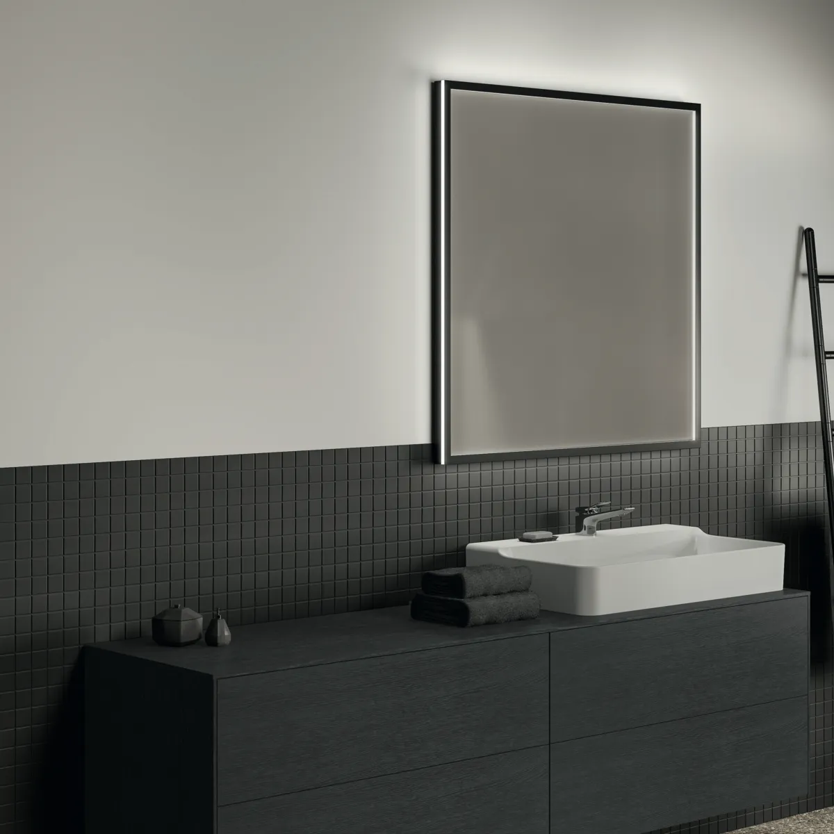 Ideal Standard Waschtischunterschrank „Conca“ 198,7 × 55 × 50,5 cm Eiche geflammt Furnier Ideal Standard Waschtischunterschrank „Conca“ 198,7 × 55 × 50,5 cm Eiche geflammt Furnier