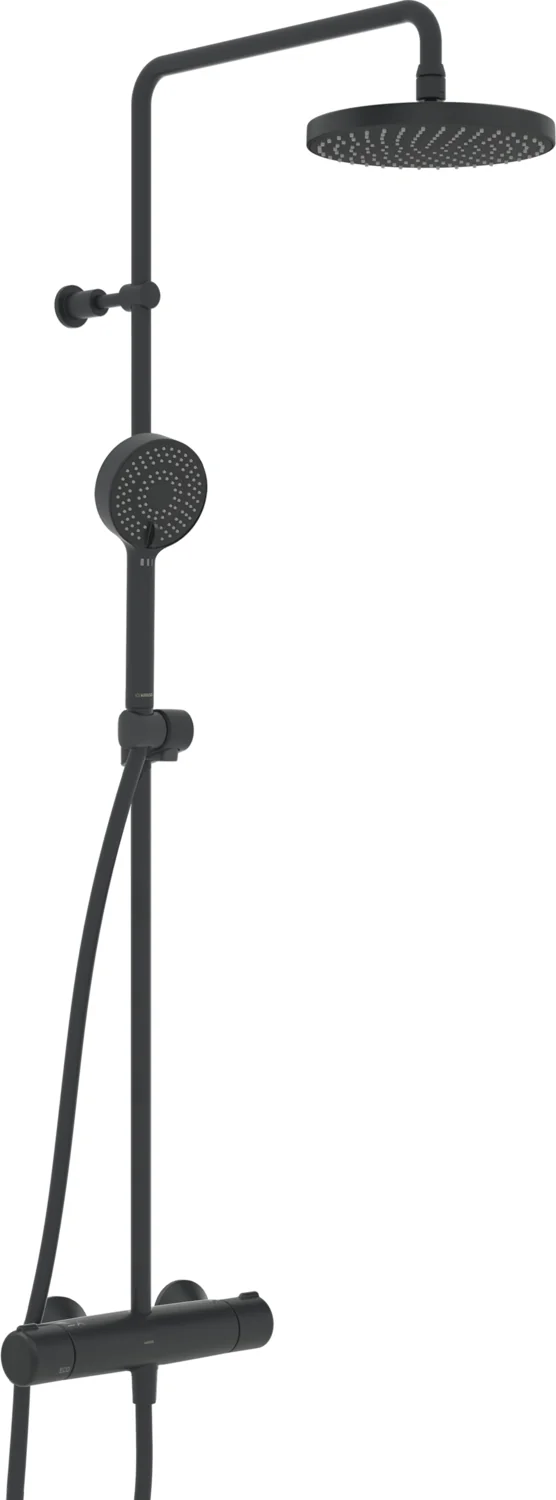 HansaMICRA Regenbrause-Duscharmatur HansaMICRA 4435 3-strahlig Ausladung 445 - 470 mm Matt-Schwarz
