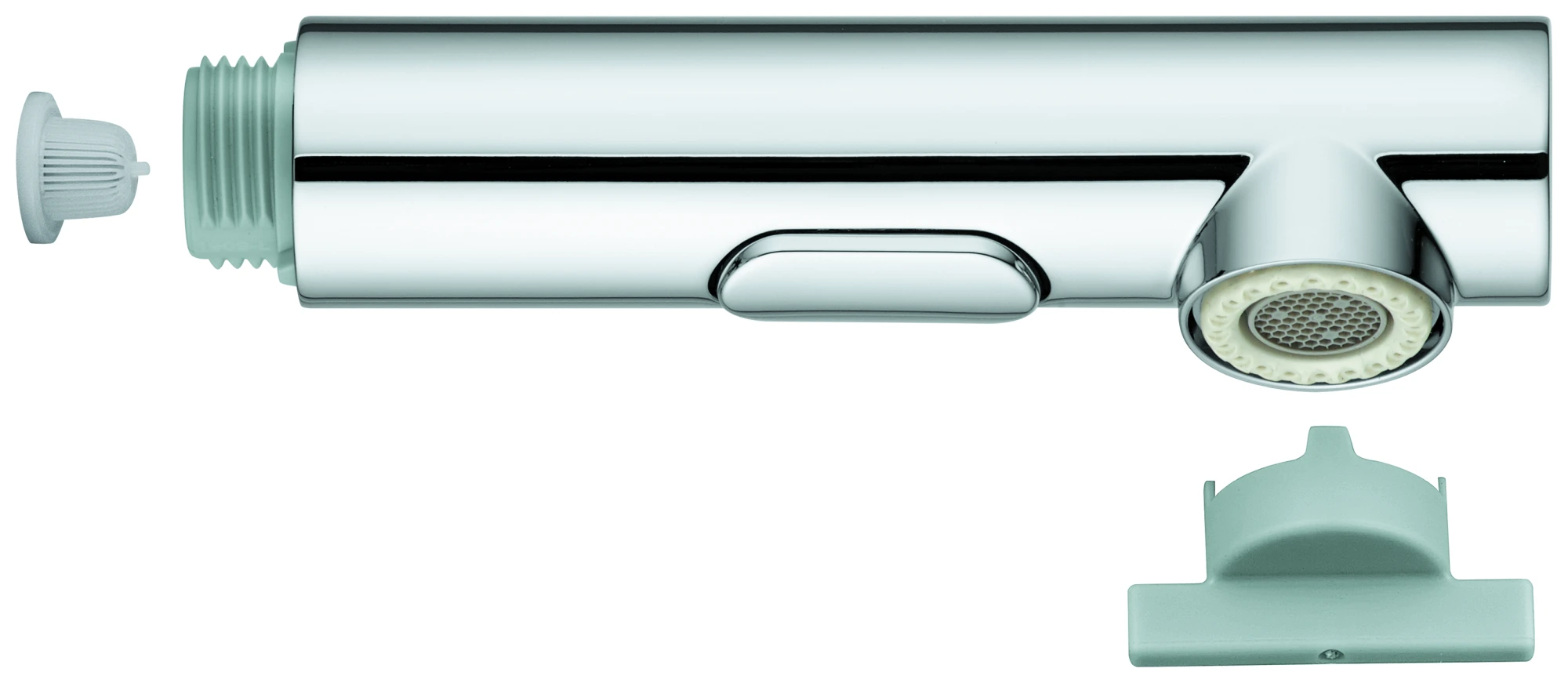 Spülbrause 48474, für Einhand-Spültischbatterie, herausziehbare Spülbrause mit 2 Strahlarten, Umstellung: Laminarstrahl/SpeedClean Brausestrahl, chrom