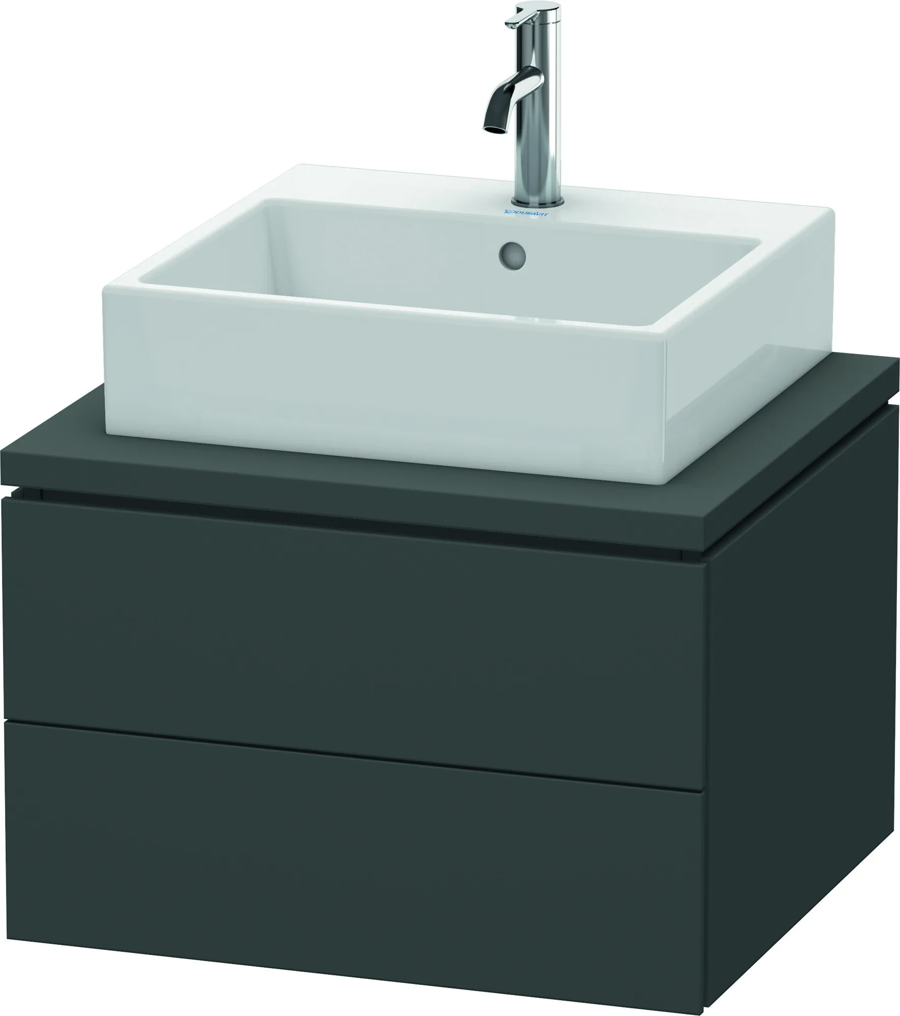 Duravit Waschtischunterschrank wandhängend „L-Cube“ 62 × 40 × 54,7 cm Graphit Matt