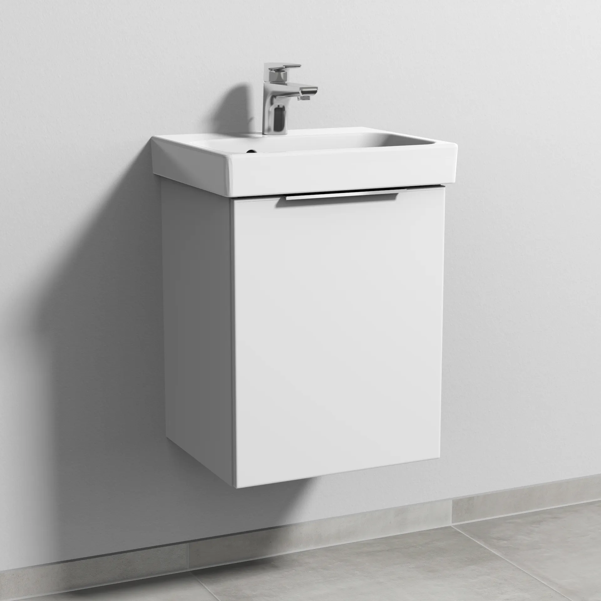 Sanipa Waschtischunterschrank „3way“ 410 × 517 × 353 mm in Weiß-Soft, Anschlag rechts