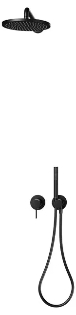 IXMO Sets IXMO Set 3 Einhebelmischer, rund mit Brausehalter u. Kopfbrause schwarz matt