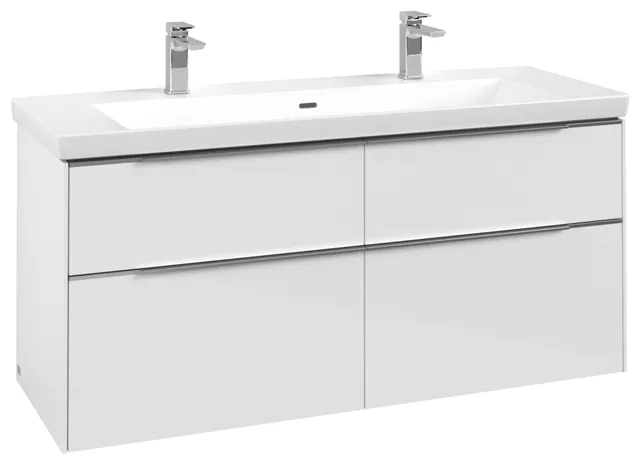 Villeroy & Boch Waschtischunterschrank „Subway 3.0“ für Schrankwaschtisch 1272 × 576 × 478 mm Brilliant White, für Becken mittig