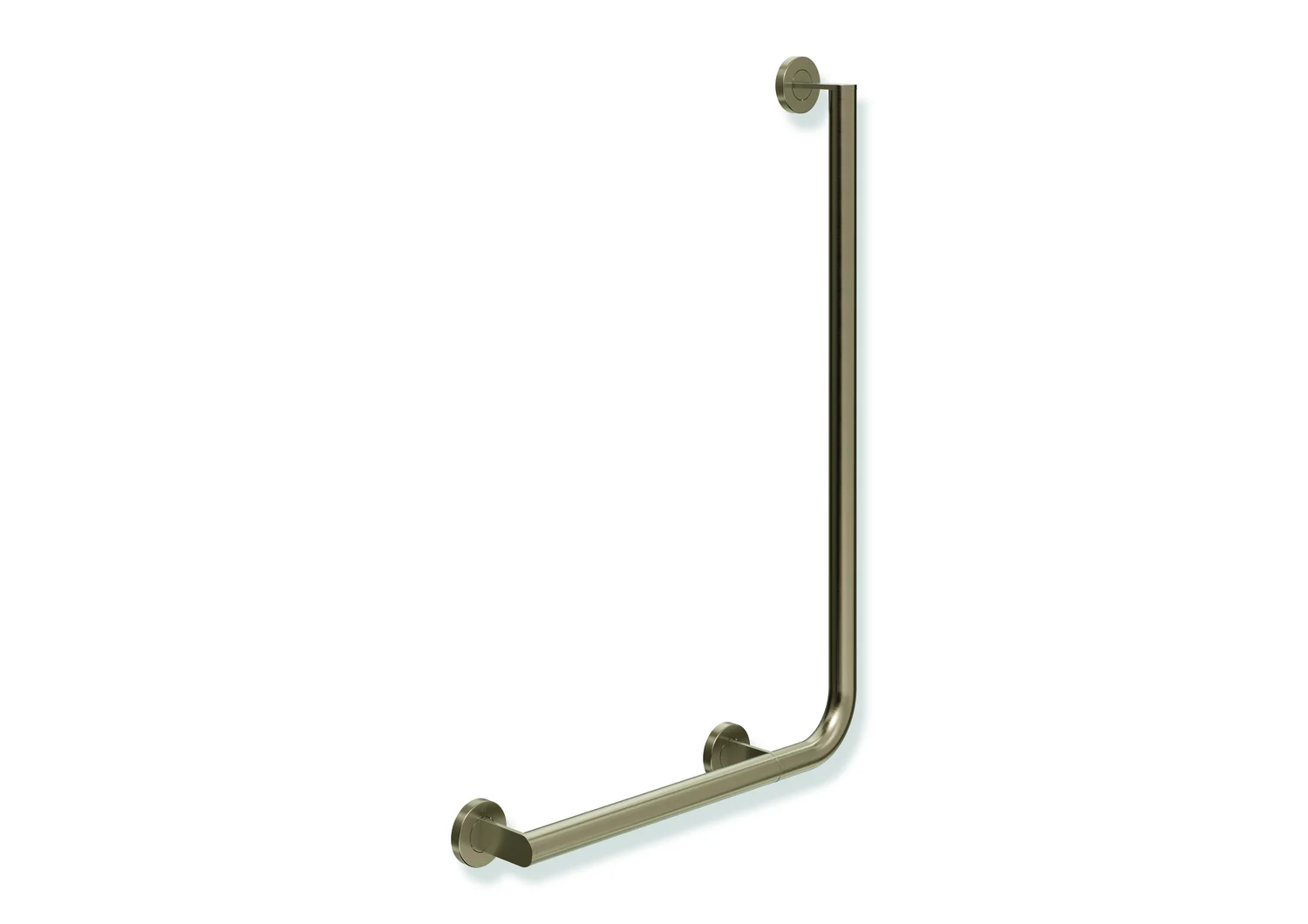 HEWI Winkelgriff System 900, Edelstahl PVD Bronze gebürstet, waagerecht 500 mm x senkrecht 750 mm, D 32 mm, links HEWI Winkelgriff System 900, Edelstahl PVD Bronze gebürstet, waagerecht 500 mm x senkrecht 750 mm, D 32 mm, links
